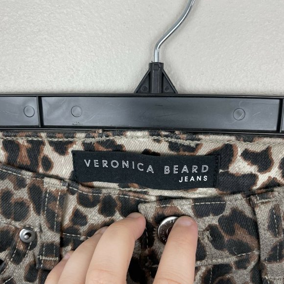 Veronica Beard Jeans Brooke Skinny Coated Leopard Size 24/00 Mid Rise Skinny - Picture 5 of 9